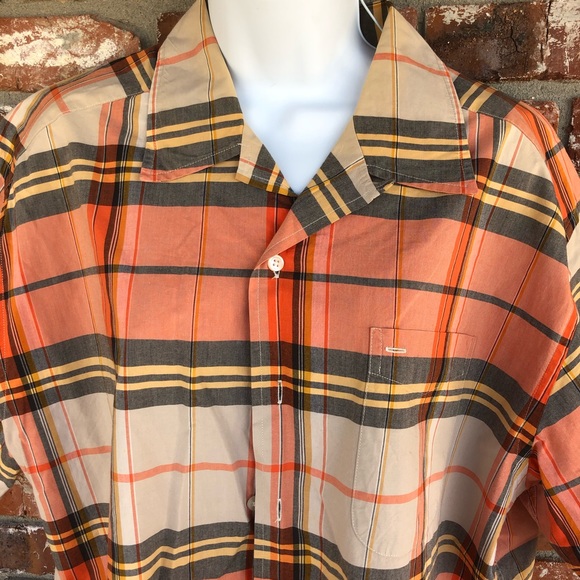 Tommy Hilfiger orange plaid button down size L - Picture 2 of 7